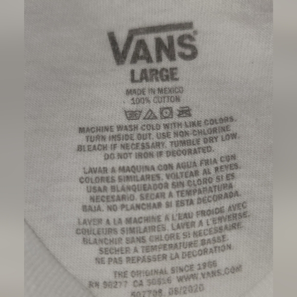 Unisex Vans Skull Short Sleeve Cotton  Tee Shirt - Picture 5 of 6